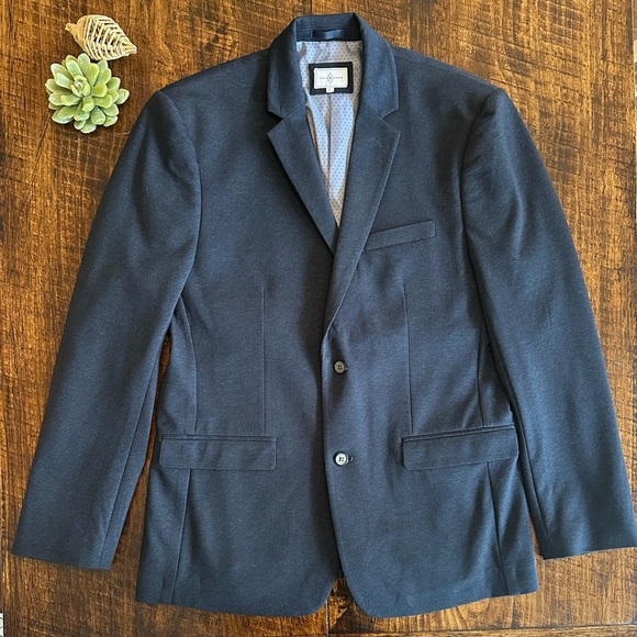 7Diamonds | Dark Blue “Bandon” Stretch Slim Fit Blazer, Size L - Picture 2 of 9